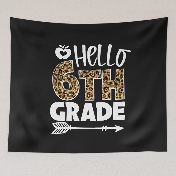 Item preview, Hello 6th Grade Leopard GT designed and sold by WaveOcean123.
