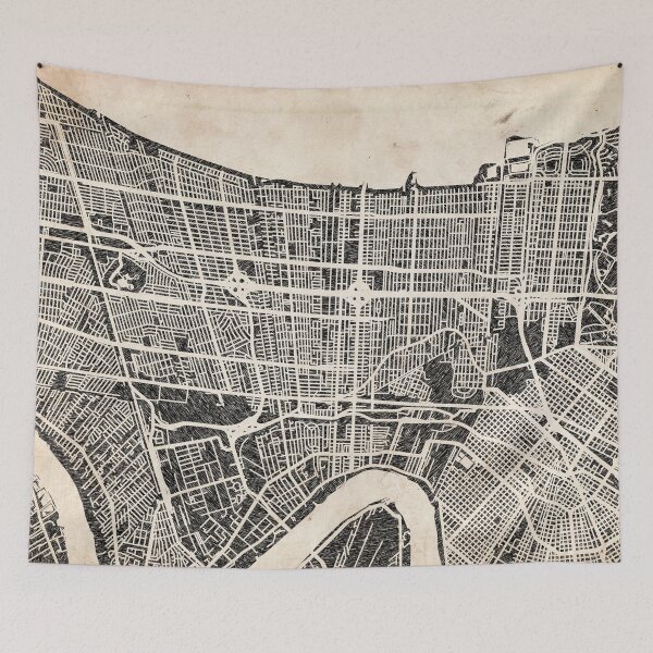 Item preview, Metairie map Louisiana Ink lines designed and sold by InkMaps.