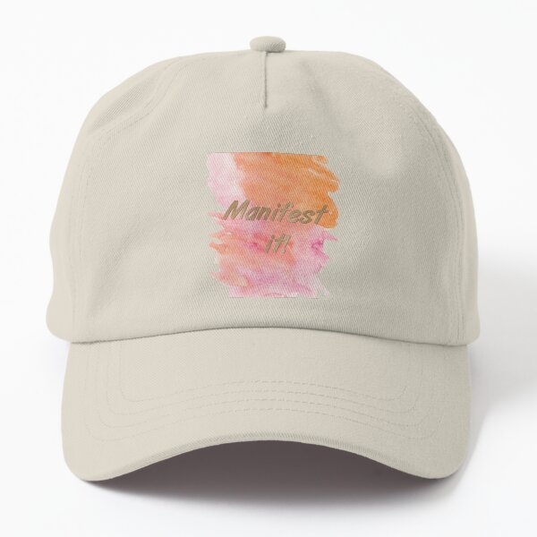 Motivational law of attraction manifestation statement - Manifest it! Gold Typography Dad Hat