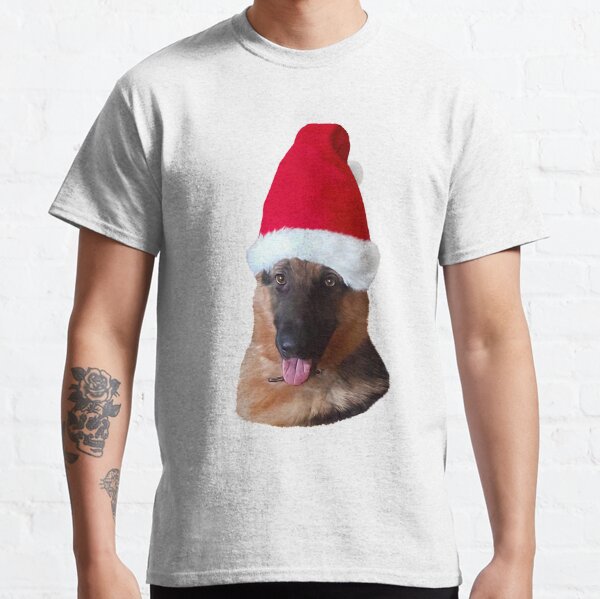 Celebrating Christmas German Shepherd Humorous Cute Dog Pet Design Classic T-Shirt