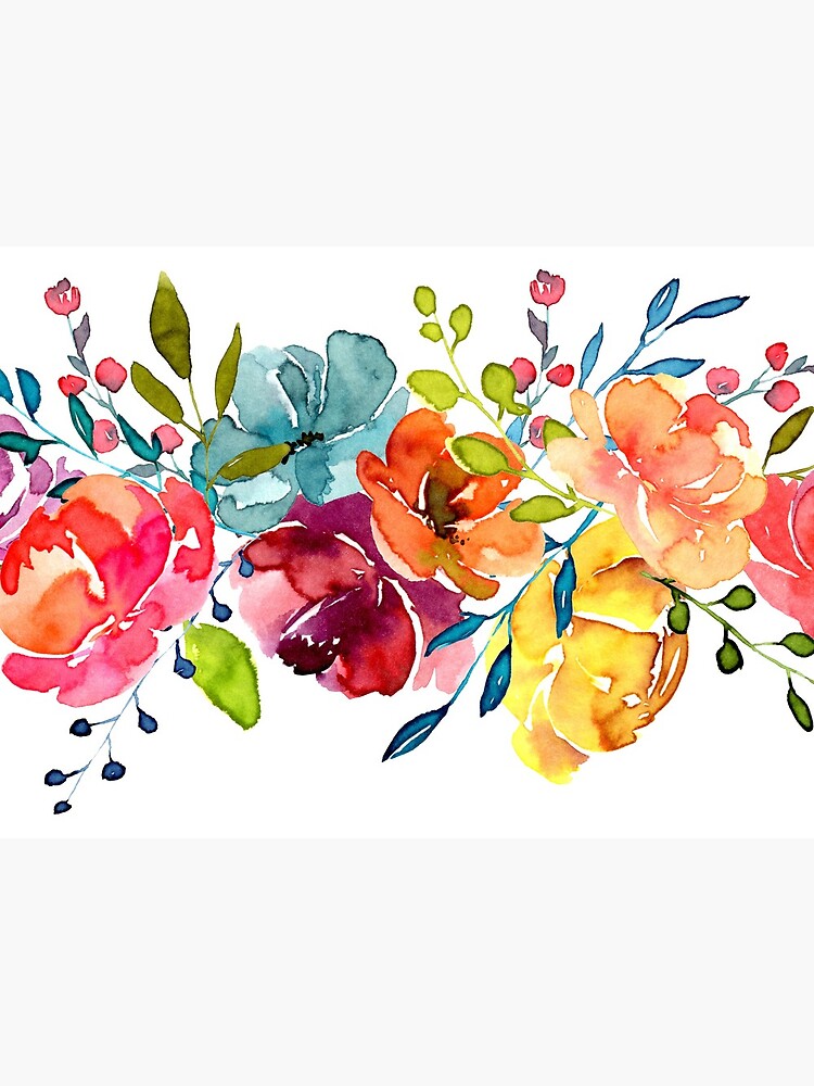 Bright Flowers Summer Watercolor Peonies by junkydotcom
