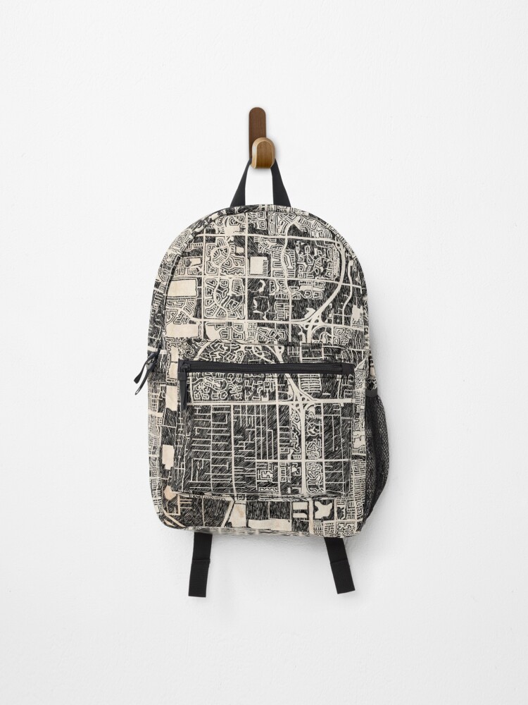 Thumbnail 1 of 3, Backpack, Miramar map Florida Ink lines 2 designed and sold by InkMaps.