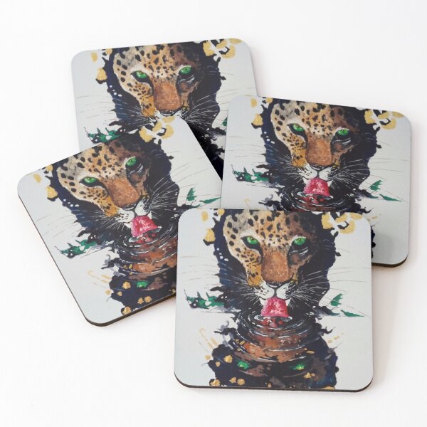 Item preview, Leopard drinking water designed and sold by KieronsArt.