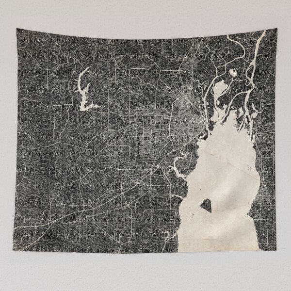 Item preview, Mobile map Alabama Ink lines designed and sold by InkMaps.