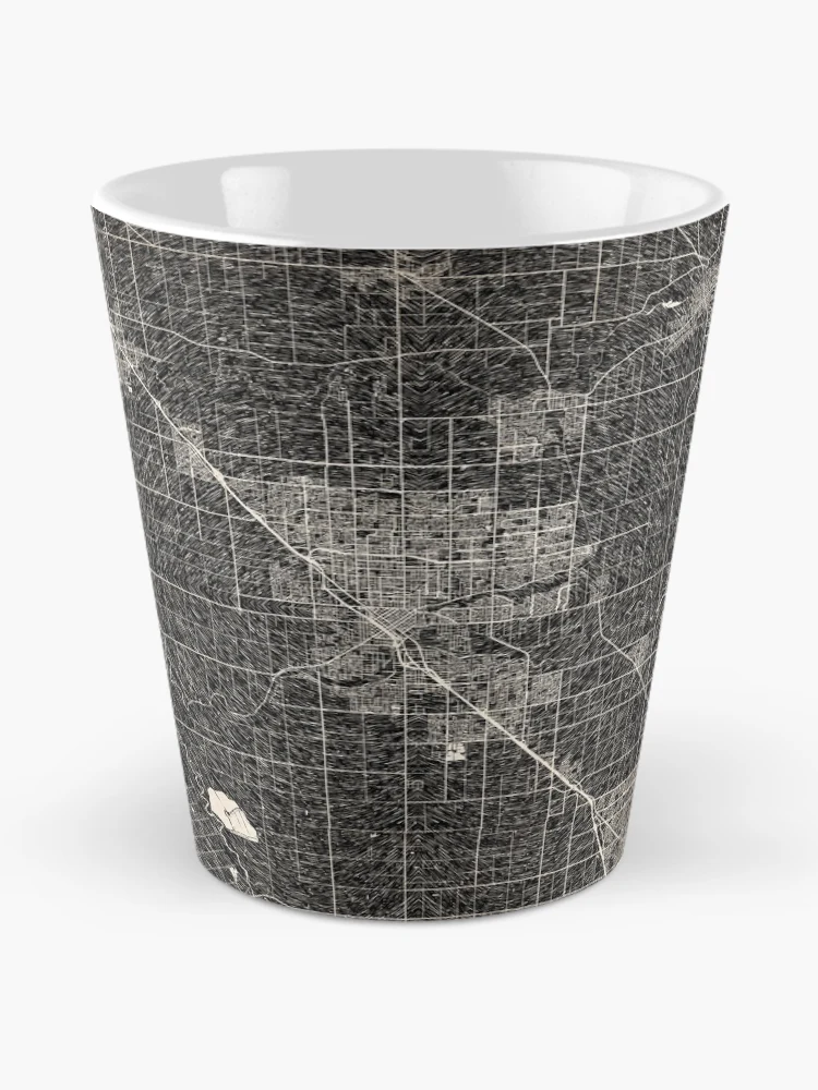 Thumbnail 2 of 4, Coffee Mug, Modesto map California Ink lines designed and sold by InkMaps.