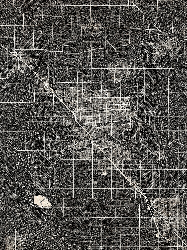 Thumbnail 3 of 3, Scarf, Modesto map California Ink lines designed and sold by InkMaps.