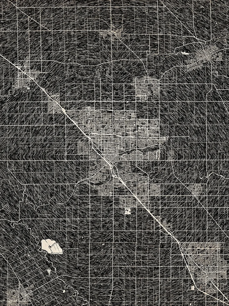 Thumbnail 3 of 3, Scarf, Modesto map California Ink lines designed and sold by InkMaps.