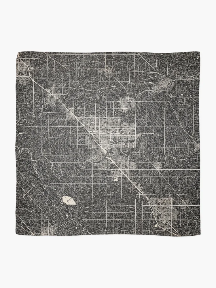 Thumbnail 2 of 3, Scarf, Modesto map California Ink lines designed and sold by InkMaps.