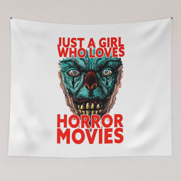Item preview, Just A Girl Who Loves Horror Movies Clown Scream Halloween New How Scary Wake Up Slasher Sweat Funny designed and sold by ScreamHalloween.
