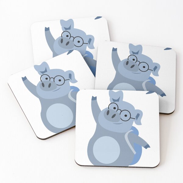 Item preview, blue kids children blue cute pig animal design mignon study designed and sold by MeryemSpace.