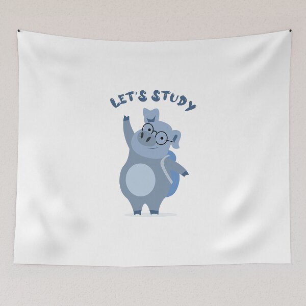 Item preview, blue kids children blue cute pig animal design mignon study designed and sold by MeryemSpace.