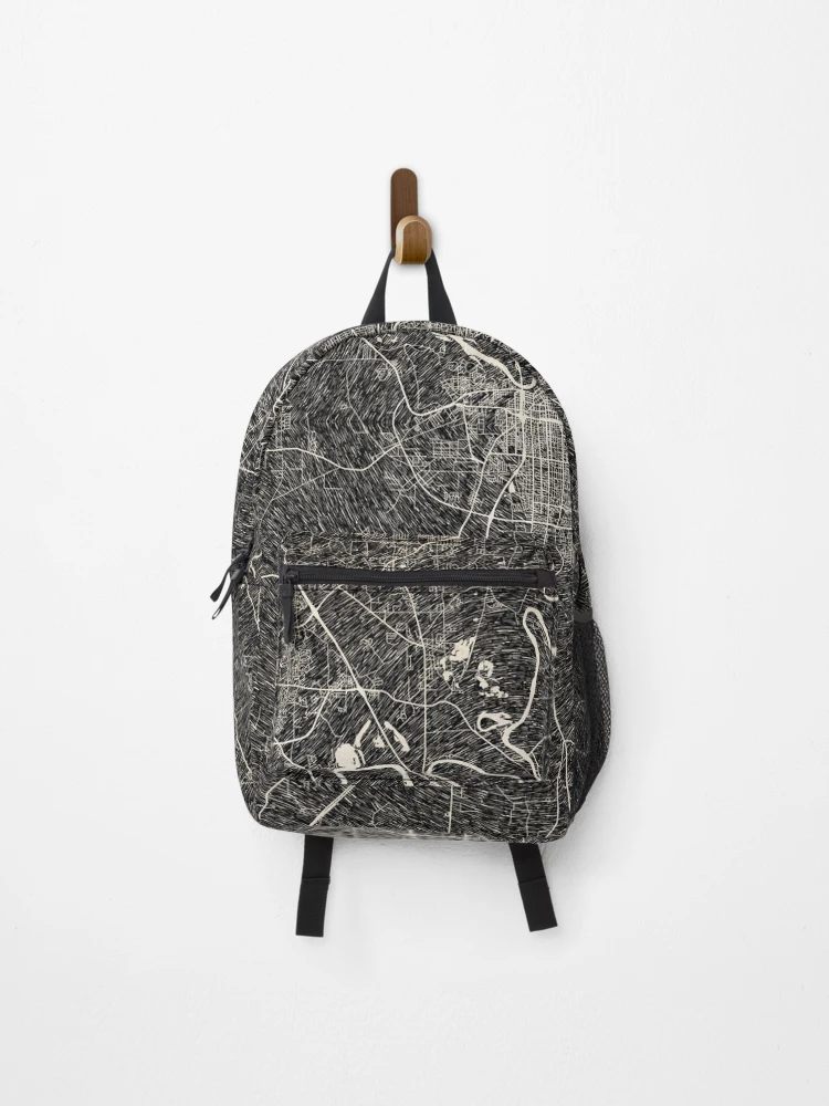 Thumbnail 1 of 3, Backpack, Montgomery map Alabama Ink lines designed and sold by InkMaps.