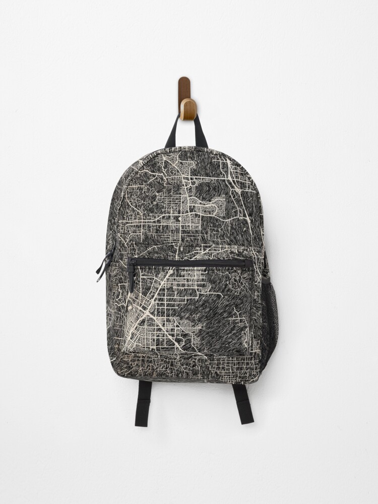 Thumbnail 1 von 3, Rucksack, Moreno Valley map California Ink lines 2 designt und verkauft von InkMaps.
