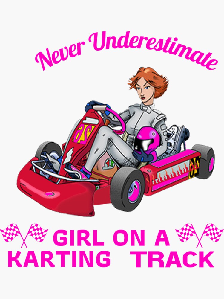 Go Kart Racing Girl Sticker For Sale By Camillecami Redbubble 
