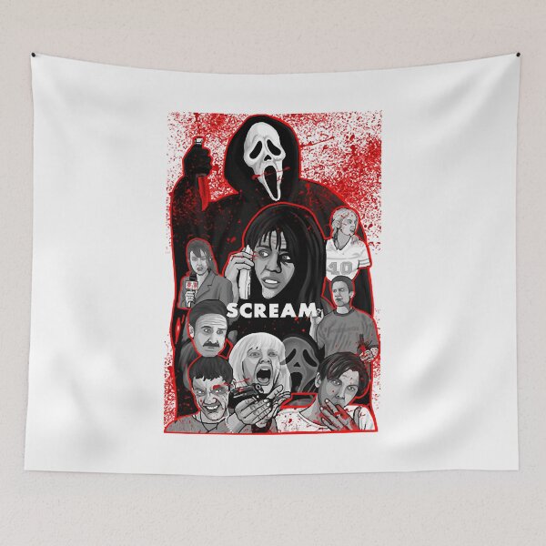 Item preview, Scream character collage Horror Halloween New How Scary Wake Up Slasher Sweat Funny designed and sold by ScreamHalloween.