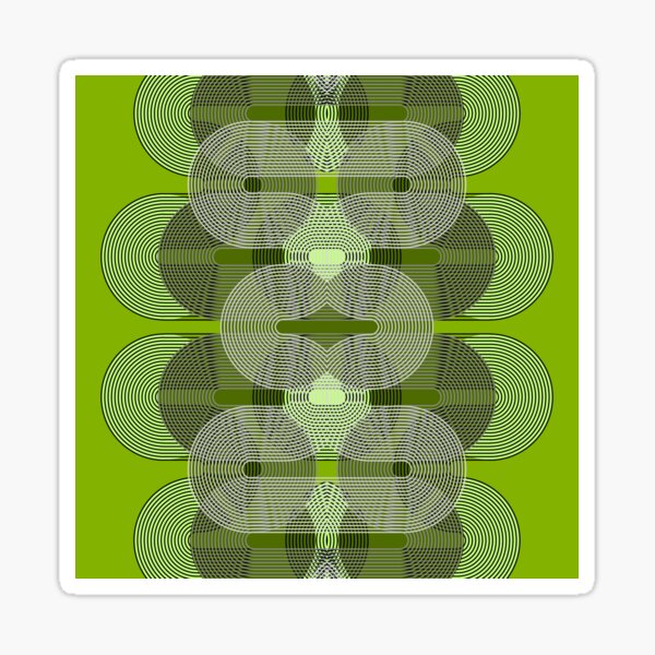 Vintage Unisex Colorful Random Shapes and Arches on Retro Green Pastel Sticker