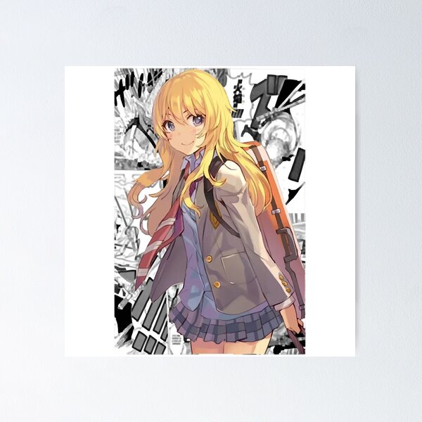  Wall Scroll Poster Fabric Painting For Anime Shigatsu wa Kimi  no Uso Kaori Miyazono & Kousei Arima 001 L: Posters & Prints