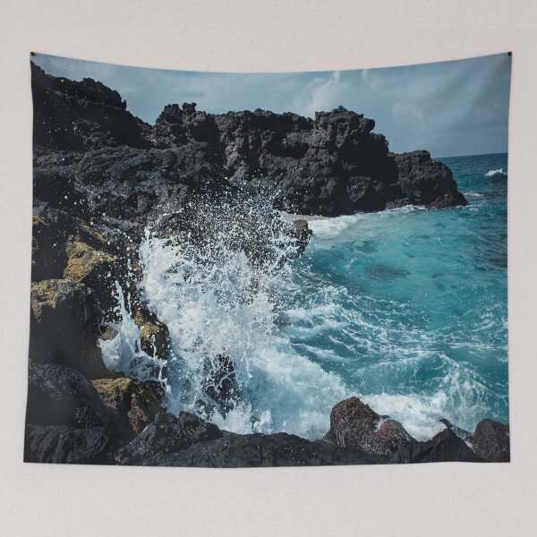 Item preview, High sea waves hitting rocks designed and sold by vinit53.