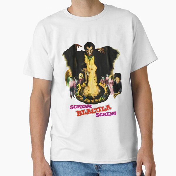 Vista previa del artículo con la obra «Grito Blacula Grito Horror Halloween Nuevo Que Miedo Despierta Asesino Sudor Divertido», diseñado y vendido por ScreamHalloween.