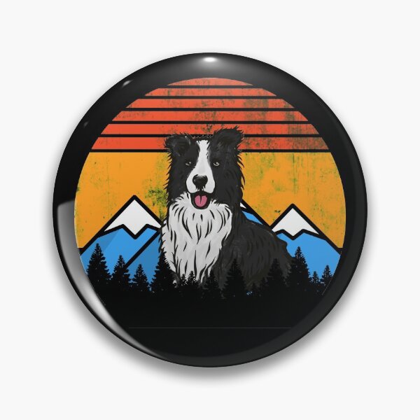 Item preview, Vintage Sunset Mountains and Forest Border Collie Retro Dog Distressed Gift designed and sold by Guarddogdrive.
