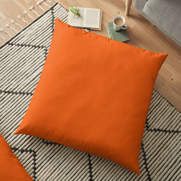 Dark Neon Orange Floor Pillow