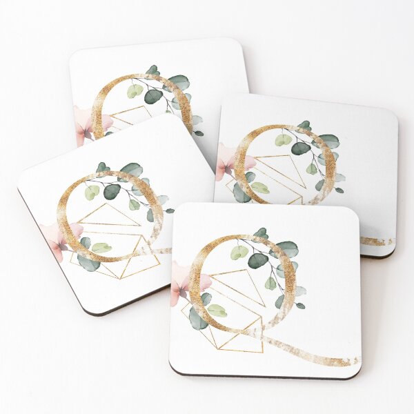 Item preview, Floral Geometric Polygon Monogram Q designed and sold by junkydotcom.