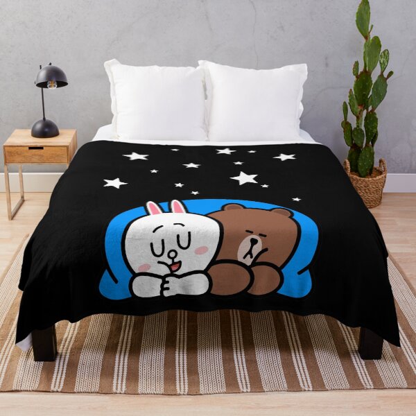 Braunbär Cony schläft unter den Sternen Fleecedecke