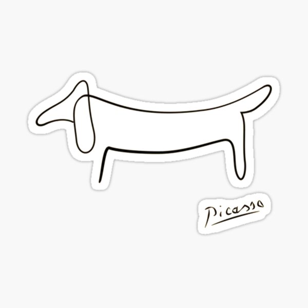 Dessin au trait chien Sticker