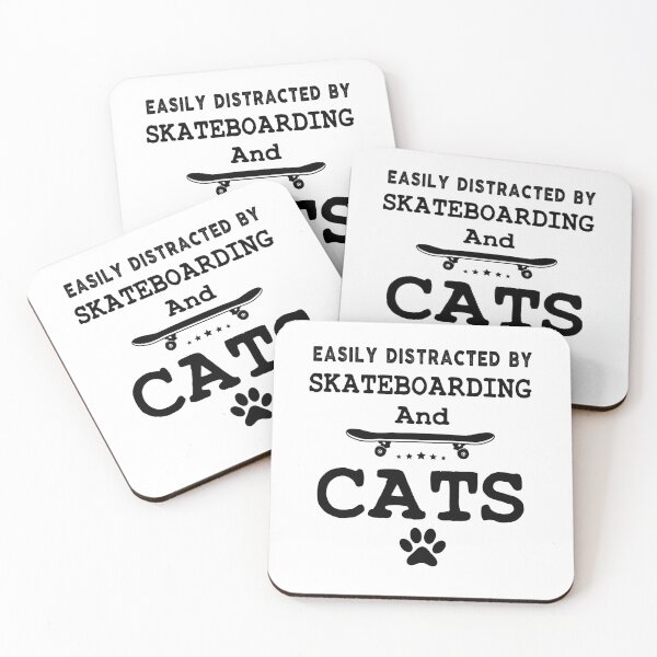 Item preview, skateboarding  Easily Distracted By Skateboarding And cats Gift for skater Funny Meme Gift for Best Friend boyfriend girlfriend designed and sold by joygift369.