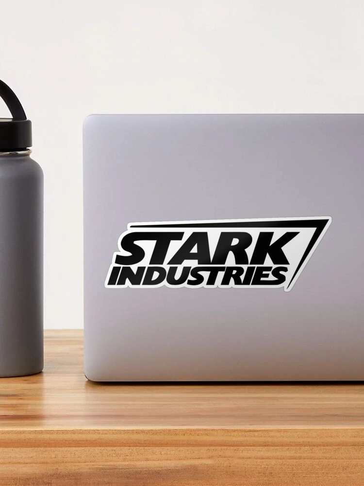 stark industries logo (iron man) pair of 100mm wide vinyl stickers