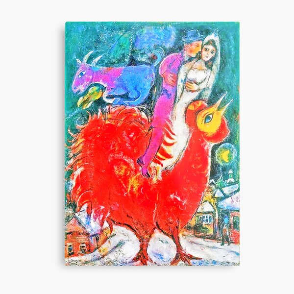 The Bride and Groom on a Cock [digitally enhanced by WatermarkNZ Press Metal Print
