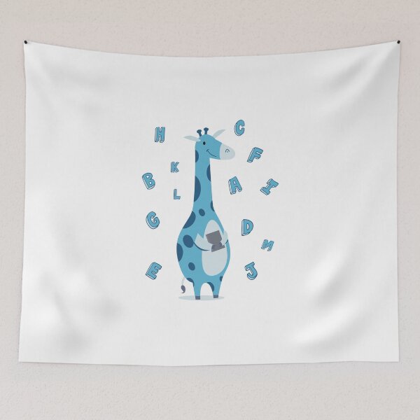 Item preview, blue kids blue child giraffe design cute cute study alphabet designed and sold by MeryemSpace.