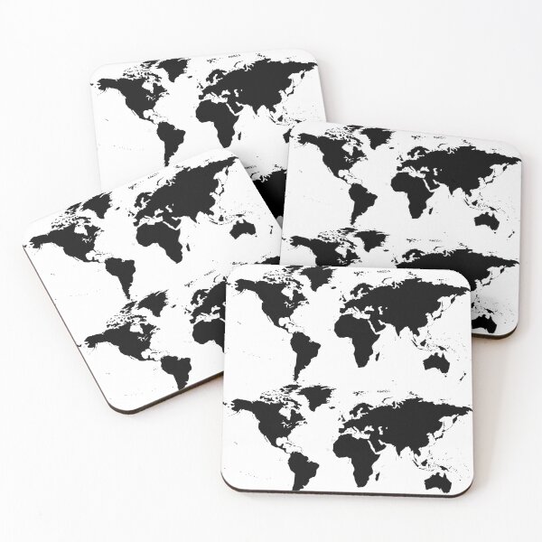 Item preview, Black & White world map designed and sold by This-Happened.