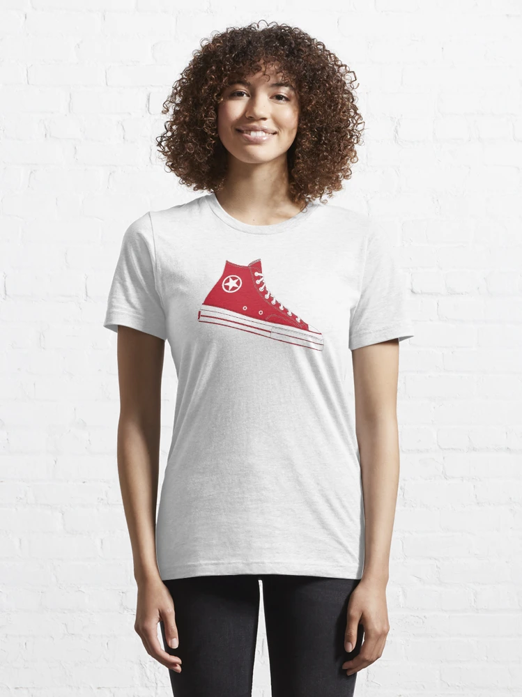 Red converse t shirt fashion women's