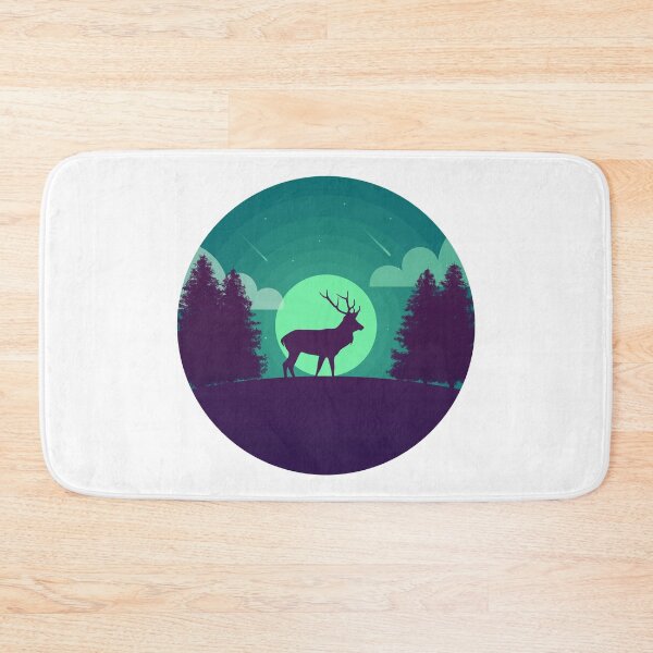 Item preview, Deer wandering in the night forest illuminated by moonlight designed and sold by Butterfly-Dream.