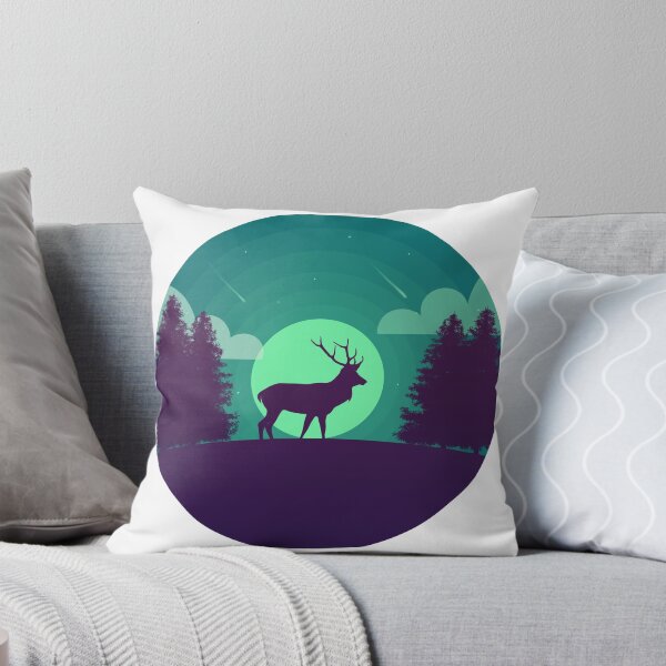 Item preview, Deer wandering in the night forest illuminated by moonlight designed and sold by Butterfly-Dream.