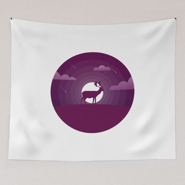 Item preview, Deer roams the moonlit lawn and melting clouds designed and sold by Butterfly-Dream.