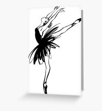 Ballerina in tutu in performance position. Greeting Card