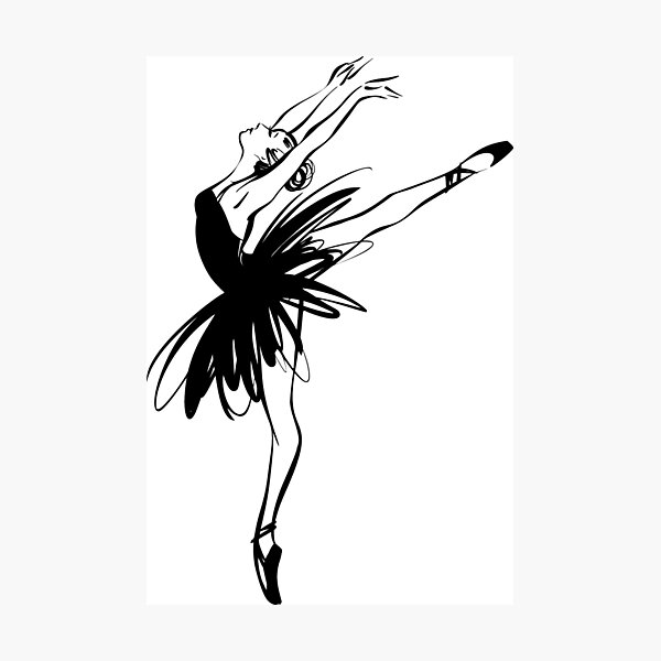 Ballerina in tutu in performance position. Photographic Print