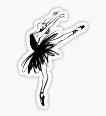 Ballerina in tutu in performance position. Sticker