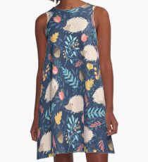 White hedgehogs A-Line Dress