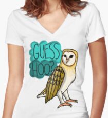 Guess Hoo? Women's Fitted V-Neck T-Shirt