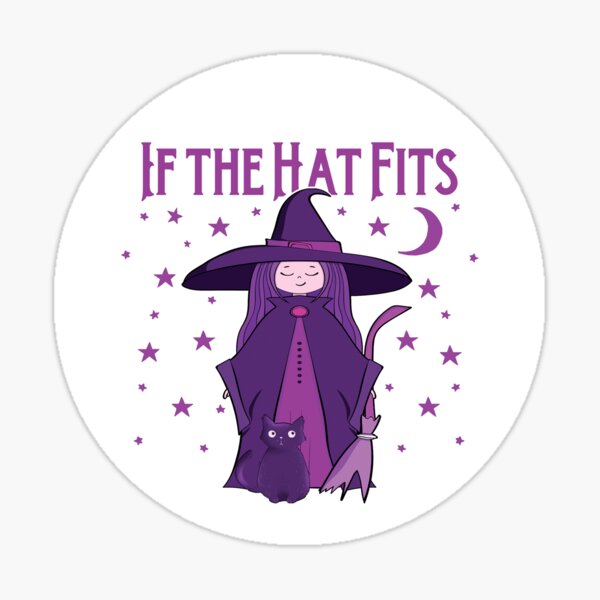 If the Hat Fits Purple Cheeky Witch® Sticker