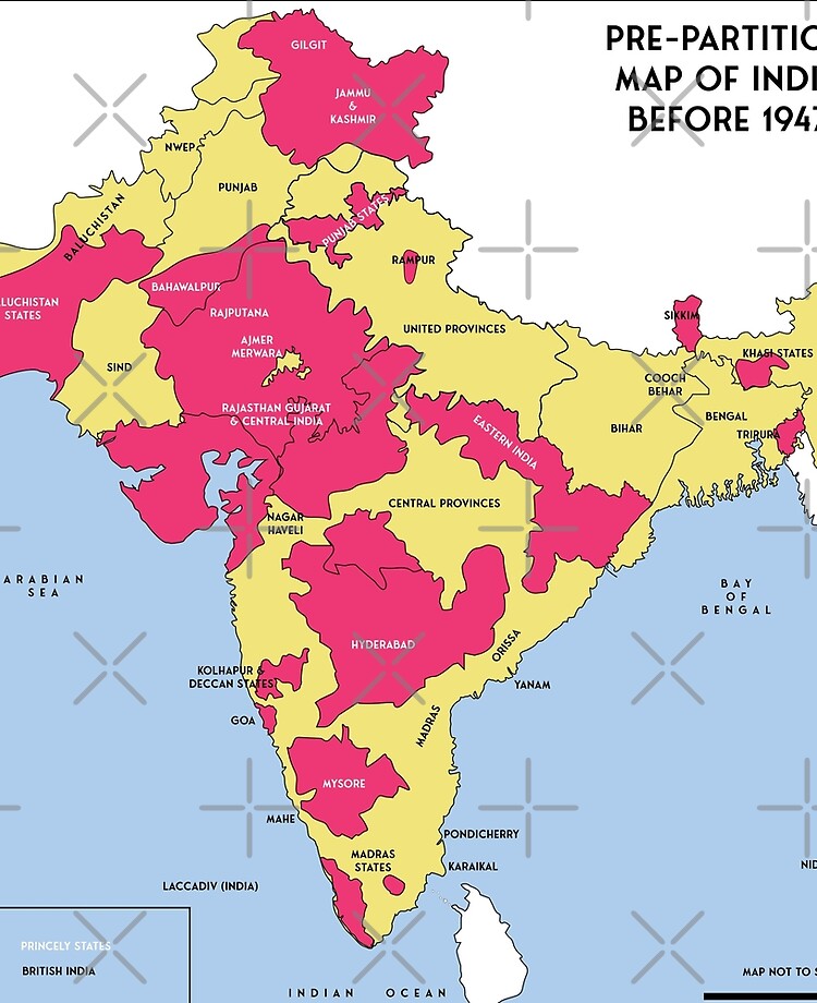 India Map In 1947 Pre-Partition Karte Von Indien Vor 1947" Ipad-Hülle & Skin Von  Kartickdutta101 | Redbubble