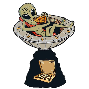 Artwork thumbnail, Pizza alien by Rondeboy