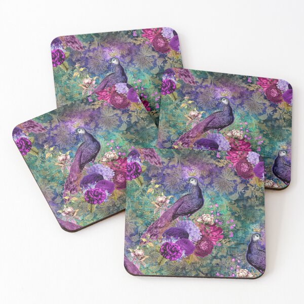 Item preview, Elegant Vintage Purple Teal Peacocks designed and sold by tsuttles.
