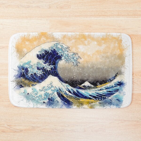 Item preview, ✪ The Great Wave Off Kanagawa ✪ Retouched Watercolor Fan Art Historic Japanese Masterpiece designed and sold by Naumovski.