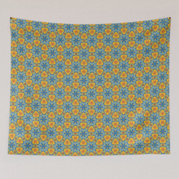 Item preview, Bright Streaky Paint Geometric Design in Yellow, Orange, Teal, and Blue  designed and sold by cozycaroline.