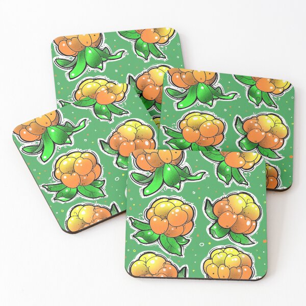 Item preview, Cloudberry pattern on green background  designed and sold by weilertsen.