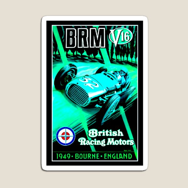 "British Grand Prix" Vintage Auto Racing Print Magnet